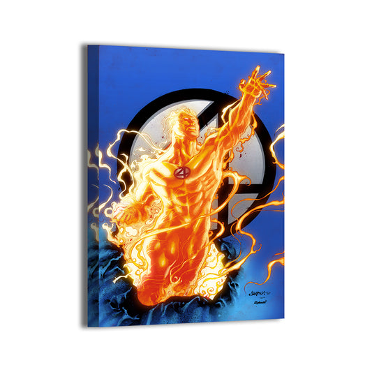 Inferno Rise Wall Art Canvas Print – Human Torch by Jimbo Salgado & Splash Colors