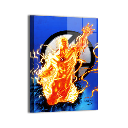 Inferno Rise Wall Art Metal Print – Human Torch by Jimbo Salgado & Splash Colors