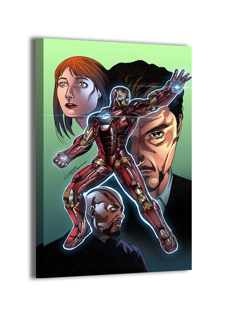 Iron Man Trio Art | Acrylic, Metal & Canvas [variant_option1] Print, Premium Wall Art by Snapping Turtle Gallery