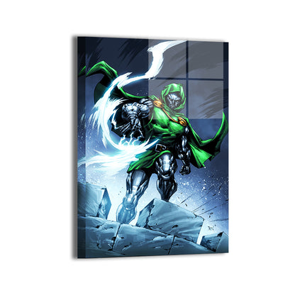 Metal—sleek metallic sheen on armored sorcerer raising a crackling blast; Noceda x Redulla Jr.