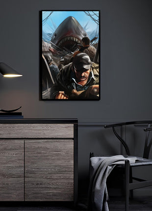 Jaws Wall Art | Shark Movie Ultra-HD Acrylic, Metal & Canvas Print - Snapping Turtle Gallery