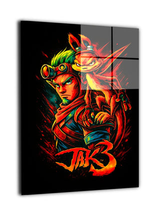 Wasteland Hero Awakened metal wall art showing Jak with Daxter perched on his shoulder