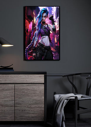 Jinx Wall Art | HD Acrylic, Canvas, Metal Prints, Jinx League of Legends Arcane wall art. 3mm Acrylic, Dye-Sub Metal & Gloss Canvas. Ready to hang. Buy 3 Get 1 FREE!, [-Snapping Turtle Gallery