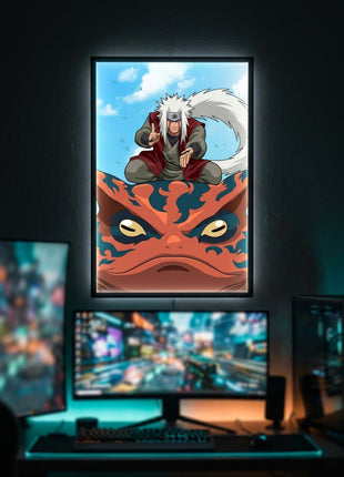 Jiraiya Summons Naruto wall art displayed in a gaming room