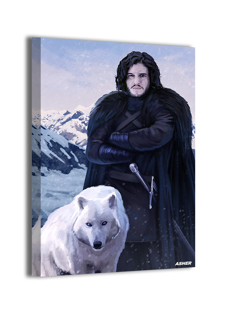 Jon Snow Ghost Art | Acrylic, Metal & Canvas [variant_option1] Print, Premium Wall Art by Snapping Turtle Gallery