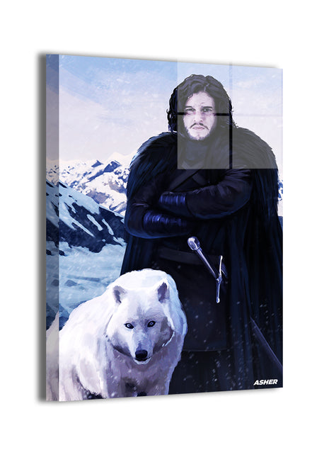 Jon Snow Ghost Art | Acrylic, Metal & Canvas [variant_option1] Print, Premium Wall Art by Snapping Turtle Gallery