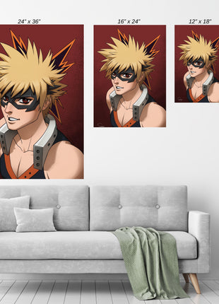 Bakugo Wall Art | My Hero Academia Acrylic, Metal & Canvas - Snapping Turtle Gallery
