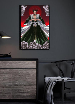 Kenpachi Zaraki Art | Acrylic, Metal & Canvas - Snapping Turtle Gallery