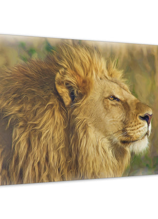 King of the Plains – Lion in the Savanna Wall Art | STG Collection - Snapping Turtle Gallery