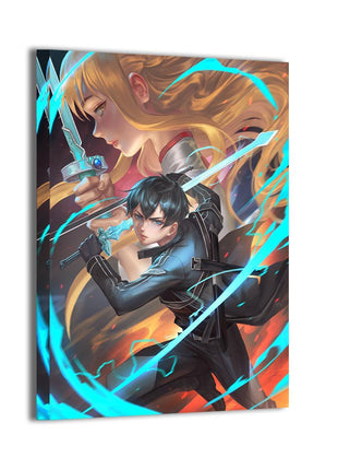 Kirito & Asuna Wall Art | Sword Art Online Acrylic, Metal & Canvas - Snapping Turtle Gallery