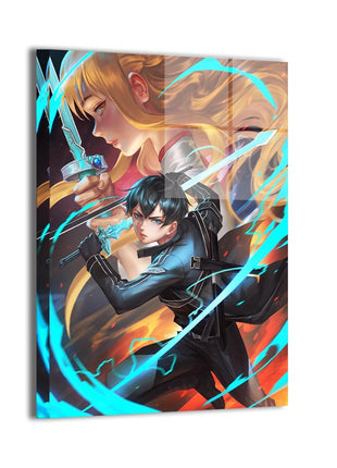 Kirito & Asuna Wall Art | Sword Art Online Acrylic, Metal & Canvas - Snapping Turtle Gallery
