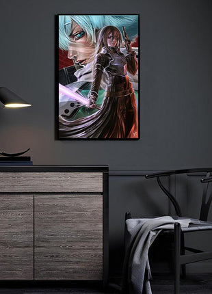 Kirito & Sinon Wall Art | SAO Ultra-HD Acrylic, Metal & Canvas Print - Snapping Turtle Gallery