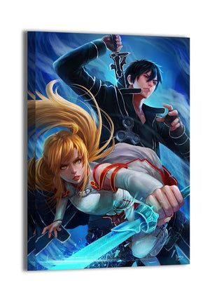 Kirito Asuna Wall Art | Sword Art Online Acrylic, Metal & Canvas - Snapping Turtle Gallery