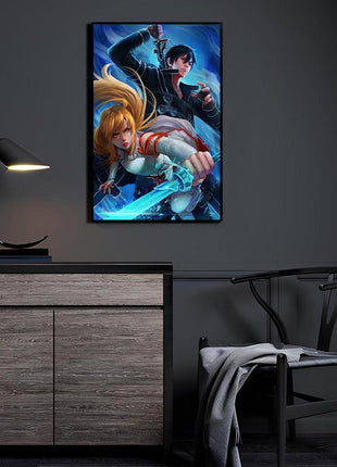 Kirito Asuna Wall Art | Sword Art Online Acrylic, Metal & Canvas - Snapping Turtle Gallery