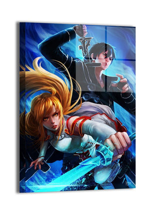 Kirito Asuna Wall Art | Sword Art Online Acrylic, Metal & Canvas - Snapping Turtle Gallery