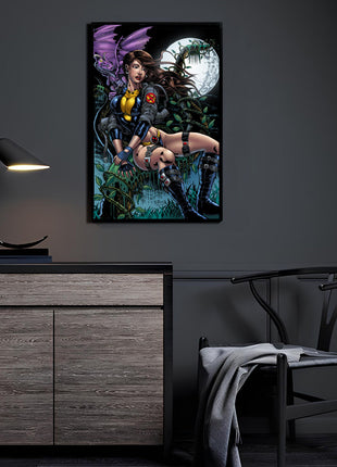 Moonlit Shadowcat Kitty Pryde & Lockheed Wall Art