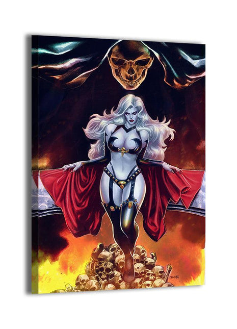 Lady Death Coffin Comics Art | Acrylic, Metal & Canvas - Snapping Turtle Gallery