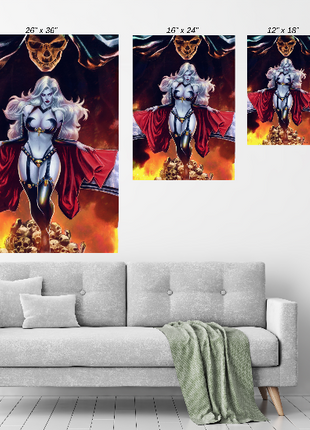 Lady Death Coffin Comics Art | Acrylic, Metal & Canvas - Snapping Turtle Gallery