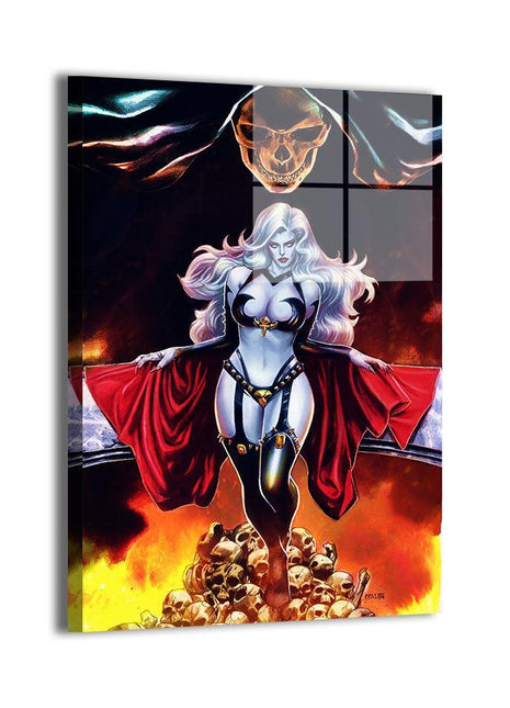 Lady Death Coffin Comics Art | Acrylic, Metal & Canvas - Snapping Turtle Gallery