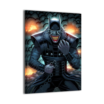 Canvas — menacing dark knight, explosive background; Tiago Fernandes / Nestor Redulla Jr.