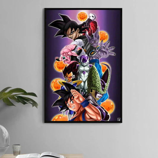 11x17 DBZ poster featuring all saga villains and heroes including Goku, Vegeta, and Cell