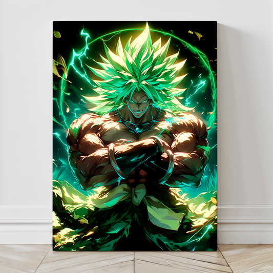 24x36 canvas of Broly Dragon Ball wall art in dominant pose – Snapping Turtle Gallery