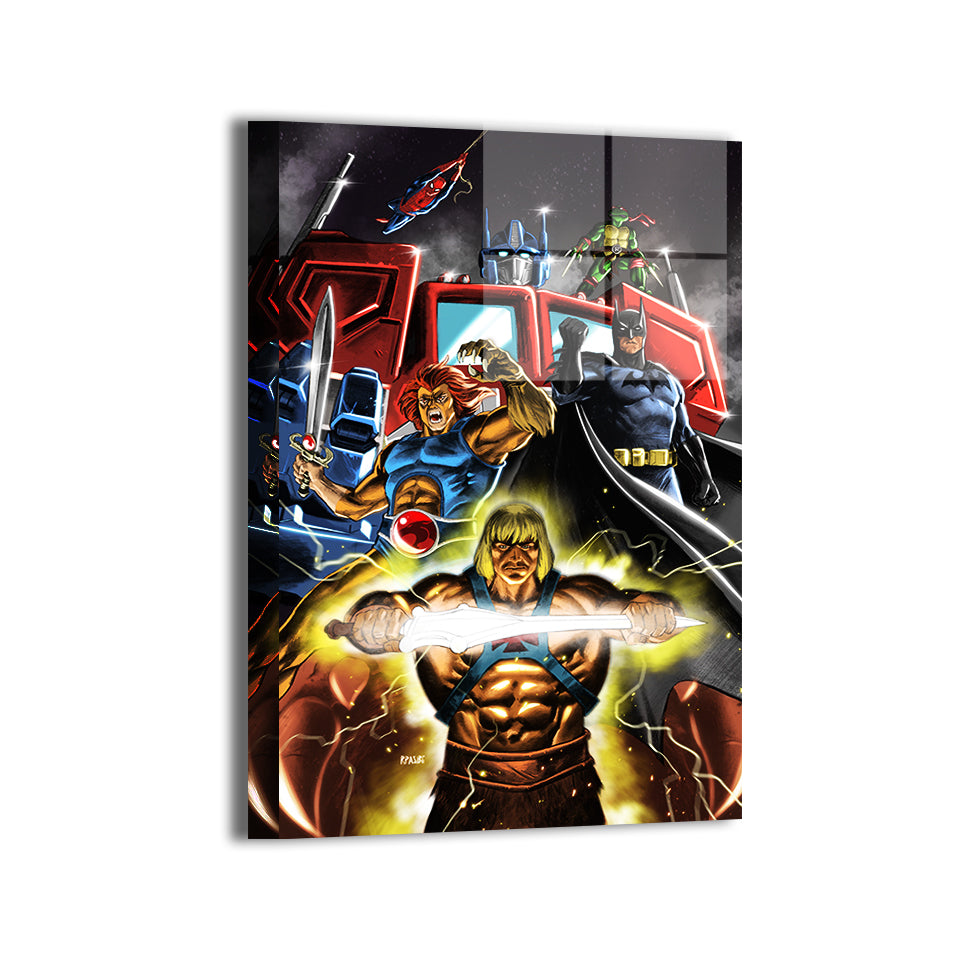 Metal—sleek finish emphasizing armor sheen and energy effects; Ryan Pasibe art.