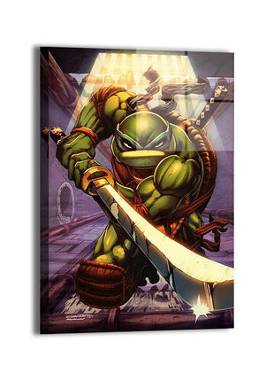 Leonardo TMNT Art | Acrylic, Metal & Canvas - Snapping Turtle Gallery