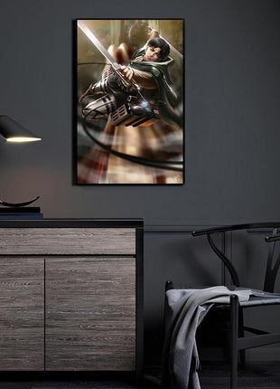 Levi Ackerman Attack on Titan Wall Art | Acrylic, Metal & Canvas - Snapping Turtle Gallery