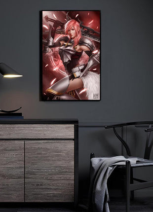 Lightning Wall Art | Final Fantasy Fan Art | Snapping Turtle Gallery - Snapping Turtle Gallery