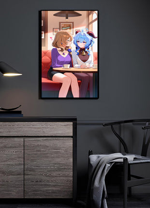 Lisa & Ganyu Wall Art | Genshin Impact Fan Art | Snapping Turtle Gallery - Snapping Turtle Gallery