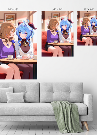 Lisa & Ganyu Wall Art | Genshin Impact Fan Art | Snapping Turtle Gallery - Snapping Turtle Gallery