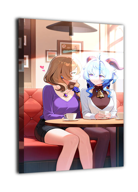 Arcane Affection Wall Art Metal Print – Lisa & Ganyu Genshin Impact by Glavakolhoza