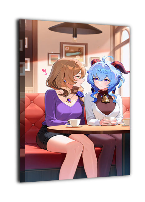 Arcane Affection Wall Art Canvas Print – Lisa & Ganyu Genshin Impact by Glavakolhoza