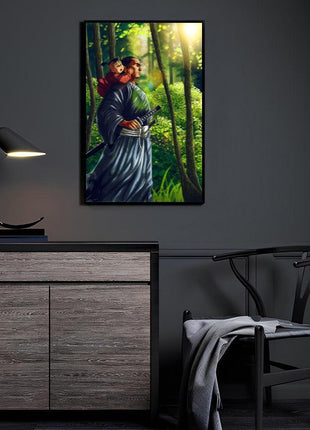 Lone Wolf and Cub Samurai Art | Acrylic, Metal & Canvas - Snapping Turtle Gallery