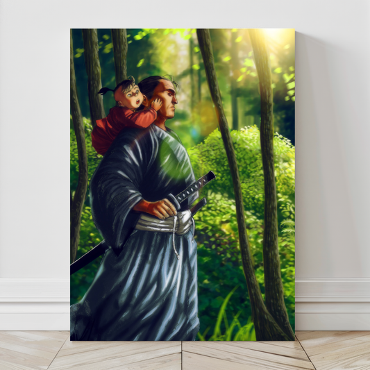 Lone Warrior's Journey Wall Art 24x36 canvas

