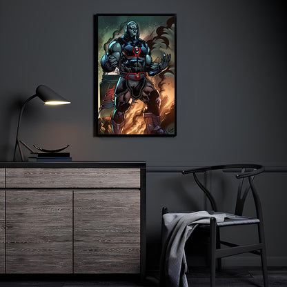 Darkseid towers over destruction in this 11x17 DC Comics villain print by Carlos Ramos and Nestor Redulla Jr.