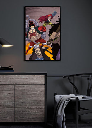 Luffy Law Kidd Wall Art | One Piece Acrylic, Metal & Canvas - Snapping Turtle Gallery