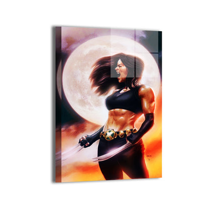 Lunar Fury Wall Art Metal Print – X-23 Marvel X-Men by Ryan Pasibe and Marvin Tabacon