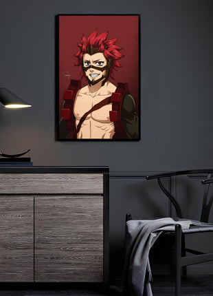 Kirishima Red Riot Wall Art | HD Acrylic, Canvas, Metal Prints, Eijiro Kirishima Red Riot My Hero Academia wall art. 3mm Acrylic, Dye-Sub Metal & Gloss Canvas. Ready to hang. Buy 3 Get 1 FREE!, [-Snapping Turtle Gallery