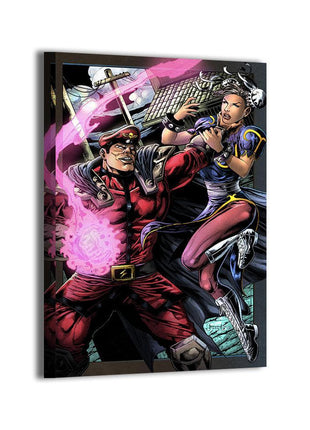 M. Bison Chun-Li Art | Acrylic, Metal & Canvas - Snapping Turtle Gallery