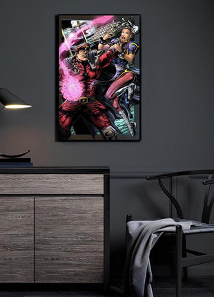 M. Bison Chun-Li Art | Acrylic, Metal & Canvas - Snapping Turtle Gallery
