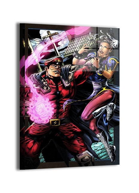 M. Bison vs Chun-Li Wall Art | Street Fighter Fan Art | Snapping Turtle Gallery [variant_option1] Print, Premium Wall Art by Snapping Turtle Gallery