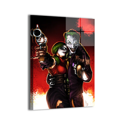 Mad Love Mayhem Wall Art Metal Print – Harley Quinn & Joker by Geebo Vigonte & Martin Mariano Hernandez Tena