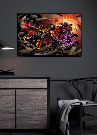 Magneto Wolverine Art | Acrylic, Metal & Canvas - Snapping Turtle Gallery