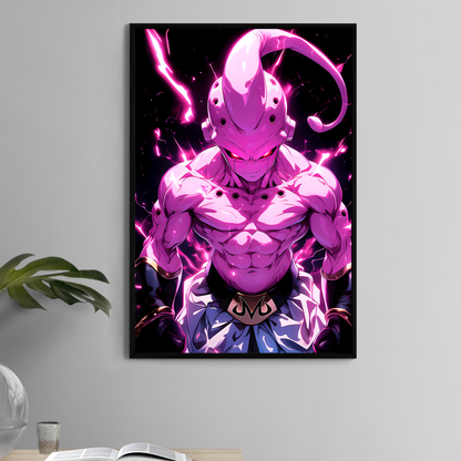  Kid Buu 11x17 print with glowing pink aura and evil grin – Snapping Turtle Gallery