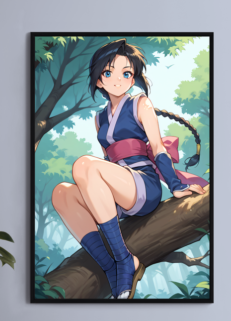 Makimachi Misao Wall Art | Rurouni Kenshin Fan Art | Snapping Turtle Gallery - Snapping Turtle Gallery