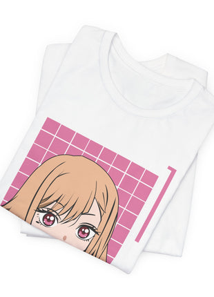 Marin Pink Grid Shirt | My Dress-Up Darling Fan Art | Snapping Turtle Gallery [variant_option1] Print, Premium Wall Art by Snapping Turtle Gallery