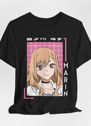 Marin Pink Grid Shirt | My Dress-Up Darling Fan Art | Snapping Turtle Gallery [variant_option1] Print, Premium Wall Art by Snapping Turtle Gallery