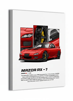 Mazda RX-7 JDM Art | Acrylic, Metal & Canvas - Snapping Turtle Gallery